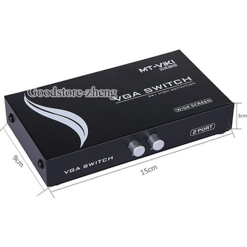 VGA Switcher Into 1 Out of 2 Binary A Converter LCD Monitor PC Video Sharing