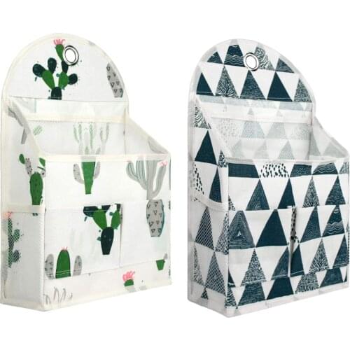 2Pcs Wall Hanging Storage Bag, Waterproof Over The Door Closet Organizer with 3 Pockets, Stylish Hanging Pocket