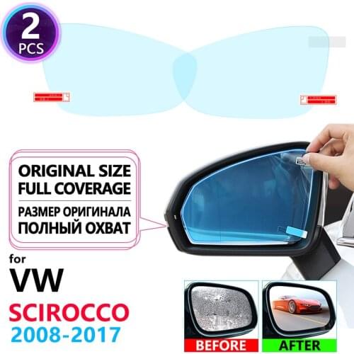 Full Cover Anti Fog Film Rainproof Rearview Mirrors for Volkswagen VW Scirocco 2008~2017 Accessories 2009 2010 2011 2012 2016