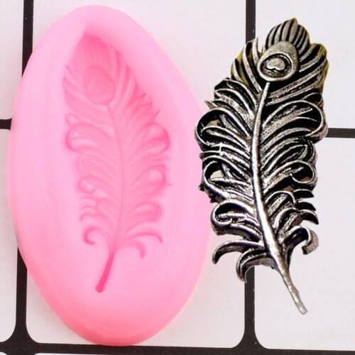 Peacock Feather Silicone Mold Cake Border Fondant Cake Decorating Tools Chocolate Candy Clay Gumpaste Molds Cupcake Baking