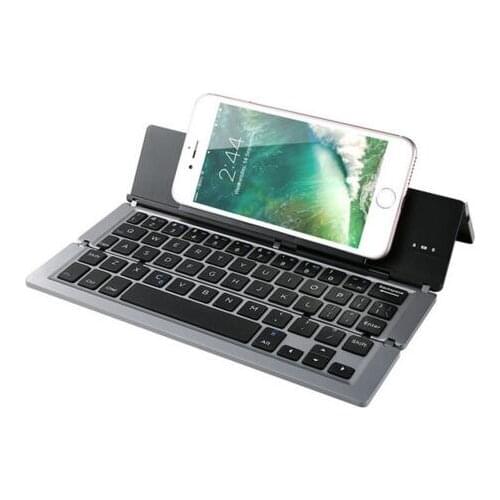 Foldable Aluminum Alloy Wireless Bluetooth Keyboard matel smartphone stand For Tablet Iphone 6 7 plus Huawei xiaomi samsung