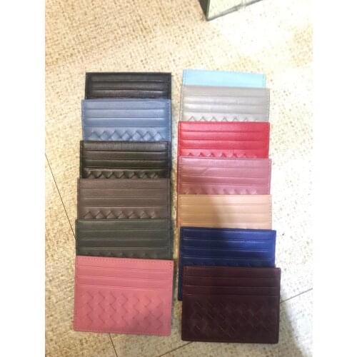 2019 high quality senior designer leather woven card bag sheepskin bank card bag insert card