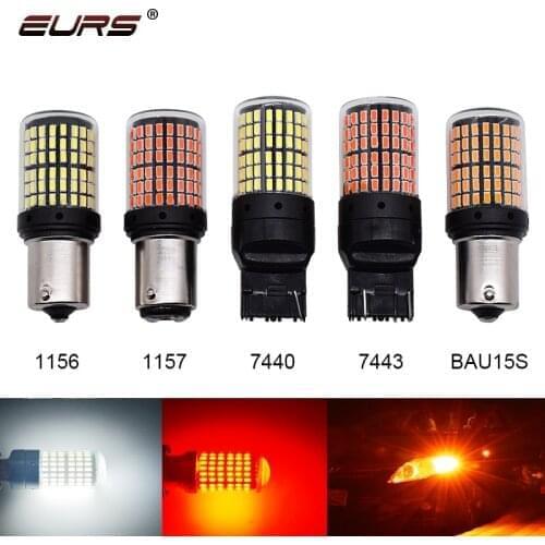 1x 3014 144smd CanBus S25 1156 BA15S P21W LED BAY15D BAU15S PY21W lamp T20 LED 7440 W21W W21/5W led Bulbs For Turn Signal Light