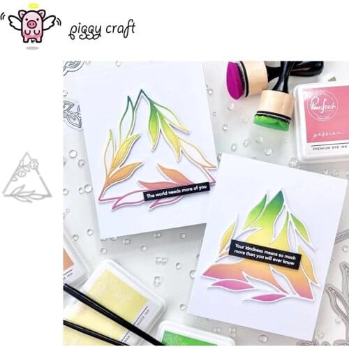 Piggy Craft metal cutting dies cut die mold 2Pcs Flower leaf edge Scrapbook paper craft knife mould blade punch stencils dies