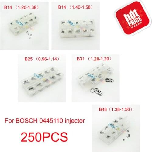High Accuracy Adjusting Shims B14 B25 B31 B48 Common Rail Injector Gasket Diesel Injector Washer Repair Kits for BOSCH 0445110