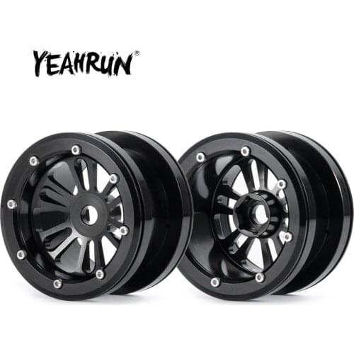 YEAHRUN 1/4/6pcs Toy Car Metal 2.2 inch Beadlock Wheel Hubs Rims for Axial Wraith 90018 1/10 RC Crawler Model Cars Upgrade Parts