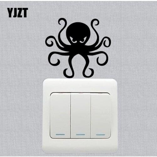 YJZT Octopus Animal Vinyl Decal Wall Switch Sticker Cartoon Fashion Living Room Decor S19-0421