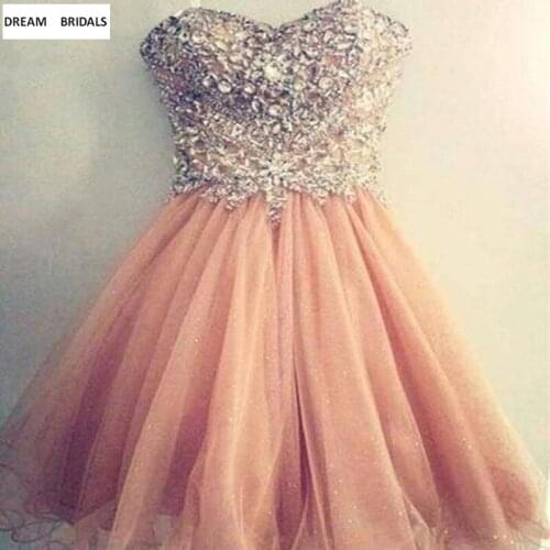 Vestido de 15 Anos Curto Festa 2019 Free Shipping Pretty Cocktail Party Dresses Beading Crystal Graduation Short Dresses