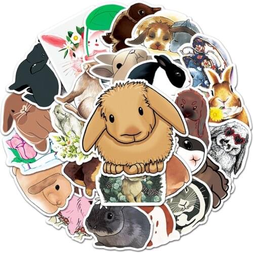 10/50pcs Cute Cartoon Rabbit Stickers For Notebooks Stationery Laptop Computer Scrapbooking Stickers Aesthetic Craft Supplies