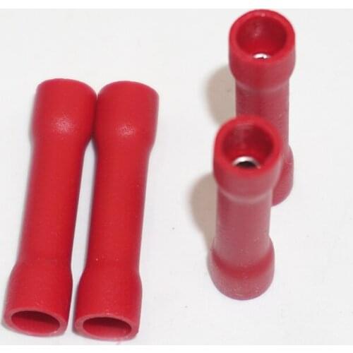 1000x Red Insulated Straight Butt Connector Electrical Crimp Terminals Cable Wire