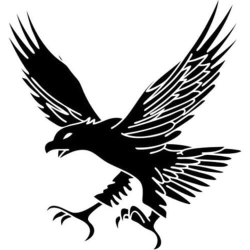 13.3*14.2CM Ferocious Eagle Vinyl Car Sticker Wild Bird Car Styling Decal Accessories Black/Silver C9-1402