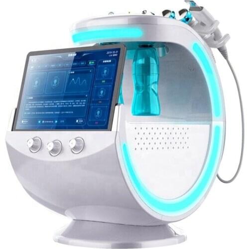 2020 Multifunction Smart Ice Blue Ultrasonic RF Aqua Skin Scrubber Dermabrasion Machine with skin analysis system