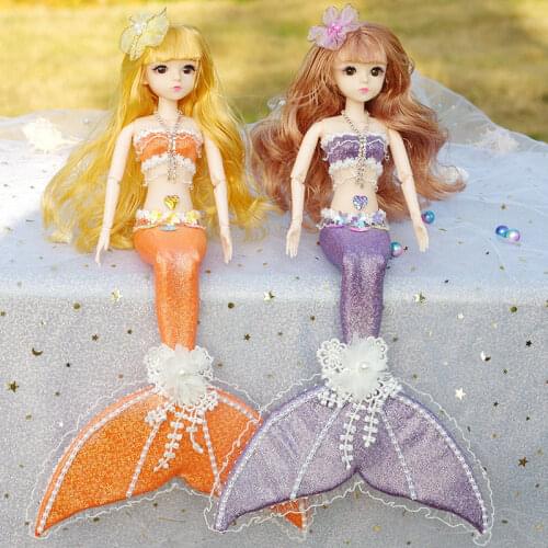 2021 Butterfly Fairy Handmade Mermaid Princess Doll Creative Doll Wedding Dress Children Simulation Toys Birthday Gift