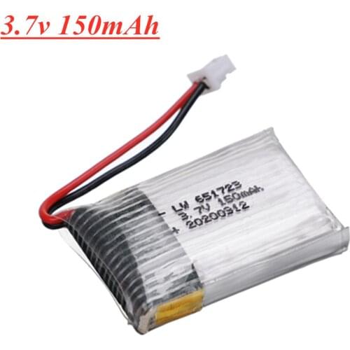 3.7V 150mAh 651723 For H20 Syma S8 M67 U839 RC Quadcopter Parts 3.7V Lipo Battery 150mAh with 1.25mm Plug