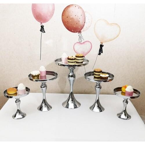 5pcs/ set mirror surface top cake stand set cupcake stand table decoration
