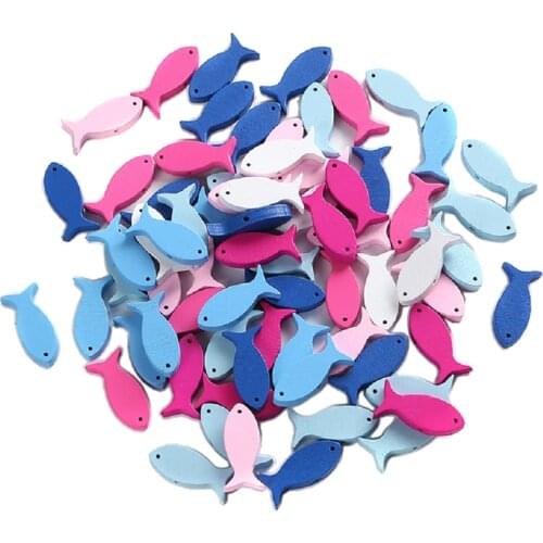 50 Set Colourful Wood Ornaments Shape Wooden Hanging Wood Craft