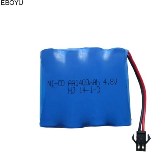 4.8V 1400mAh Ni-cd Rechargeable AA Battery Pack SM 2P Plug for MJX BMW I8 1/14 Scale RC Car & Other Similar Remote Control Toys