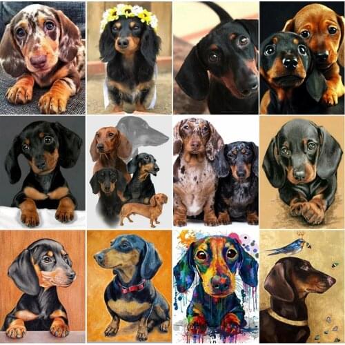 Diamond Painting Cartoon Animals Dog 5D DIY Diamond Embroidery Kit Full Size Round Square Picture of Rhinestones Home Decor Gift