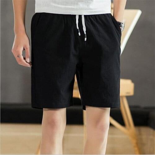 2020 Summer Men Cotton Linen Casual pants Mid Waist Loose Solid Pocket Pants Plus size Mens Trousers M- 5XL 6XL 7XL