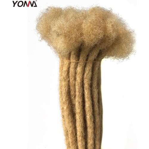 YONNA Human Hair Dreadlocks Microlocks Sisterlocks Hair Extensions 40Locs Full Handmade (0.4cm Width)