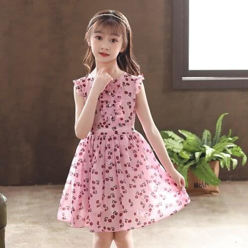 Kids Girl Clothes Party Flower Dress Beading Causal Princess Summer Costumes Children Dress