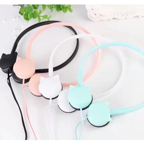 Kids Headphones 3.5mm Cute Cartoon Cat Stereo Wired Headphones Over Ear Noise Cancelling Earphone for Smart Phone mp3 Kids Gift