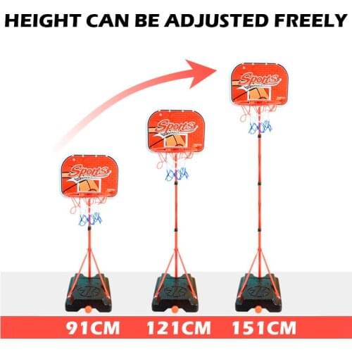 Kids Adjustable Iron Basketball Hoop 91-151cm Stable Base Outdoor Indoor Basket Ball Children Toy