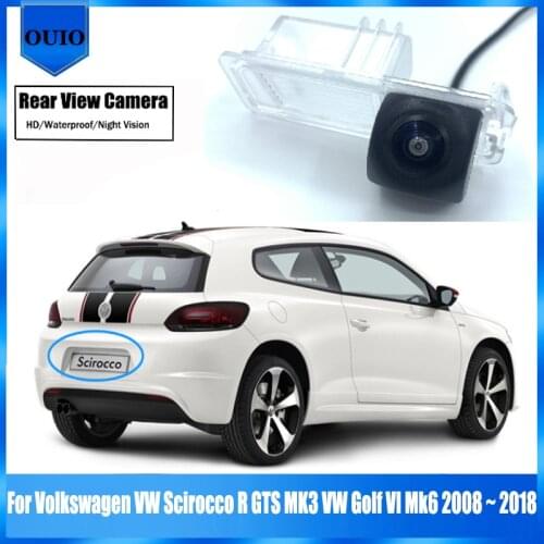 HD Rear View Reverse Camera For Volkswagen VW Scirocco R GTS MK3 VW Golf VI Mk6 2008 ~ 2018 BackUp Parking Waterproof Camera