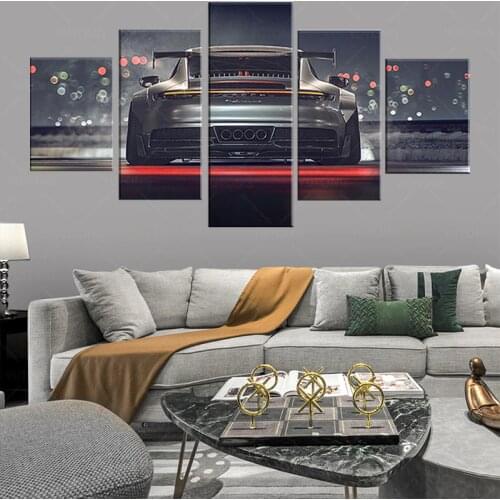 Paintings Wall Art 5 Pieces Porsche 911 GT3 Car Canvas Cool Modular Picture HD Print Posters Frame For Living Room Home Decor