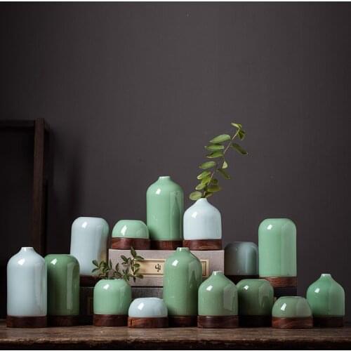 Ceramic Small Vase Decoration living room flower arrangement simple hydroponic green rose flower table home decoration