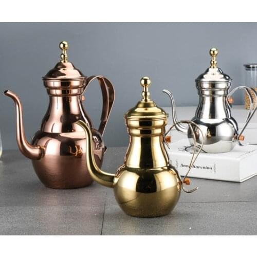 Classic Retro Stainless Steel Coffee Pot Teapot Stove Pot Hand-made Coffee With Gooseneck Home Office Coffee Pot