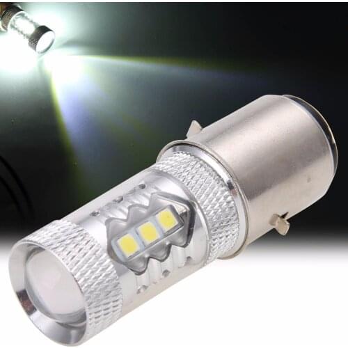 Mayitr 1pc BA20D H6 80W White LED Light 12V Motorcycle Headlight Fog DRL Bulb Super Bright Lamp For Moped Scooter 6000-6500K