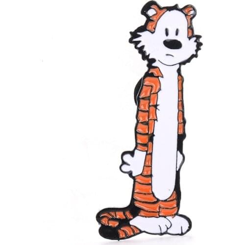 Cartoon Cute Tiger Metal Enamel Pins Brooches Jackets Denim Collar Lapel Pin Backpack Bags Badge Kids Jewelry Boy Girl Gifts