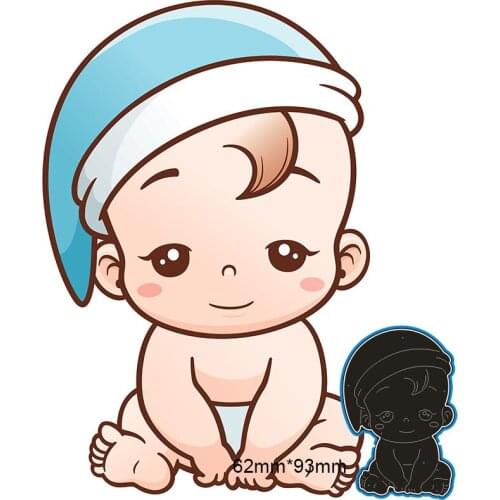 62*93mm Sitting baby boy new Metal Cutting dies Stencils for DIY Scrapbooking Paper Cards Craft Making Craft Decoration