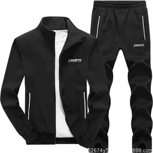 Mens Winter 2020 Sportswear Two-piece Sports Suit Multicolor Spring Track Suit Long-sleeved Sweatshirt Gym Zippe Sweatpants