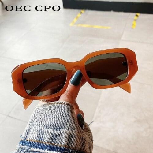 OEC CPO Square Fashion Sunglasses Women Men Brand Vintage Sun Glasses Ladies Steampunk Eyewear Retro Punk Shade Eyeglasses UV400