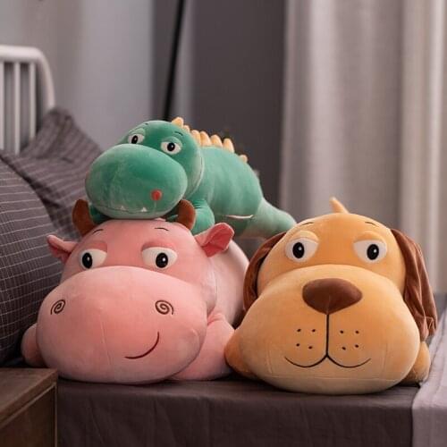 50-90CM Cute Soft Long Dog Pig Dinosaur Pillow Plush Toys Stuffed Pause Office Nap Sleep Pillow Cushion Gift Doll for Kids Girls