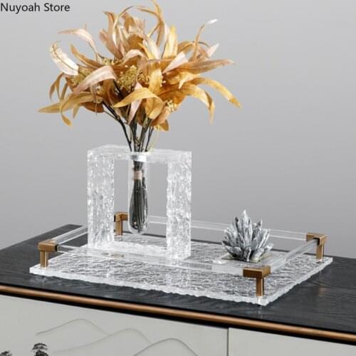 Transparent Acrylic Storage Tray Light Luxury Home Decoration Creative Crafts Living Room Coffee Table Desktop Decoration