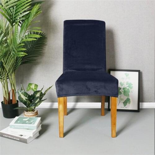 Removable Thick Plush Chair Cover Stretch Elastic Chair Covering Solid Color Soft Fox Pile Fabric For Weddings Banquet