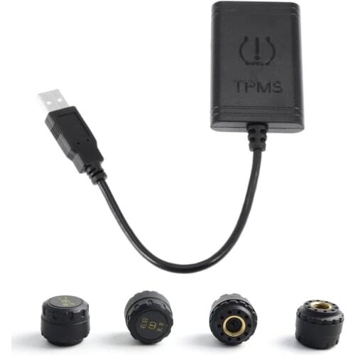 TPMS for Android CAR DVD Player GPS Navigation Car Tire Pressure Monitoring System with 4 Internal Tyre Sensors USB Interface