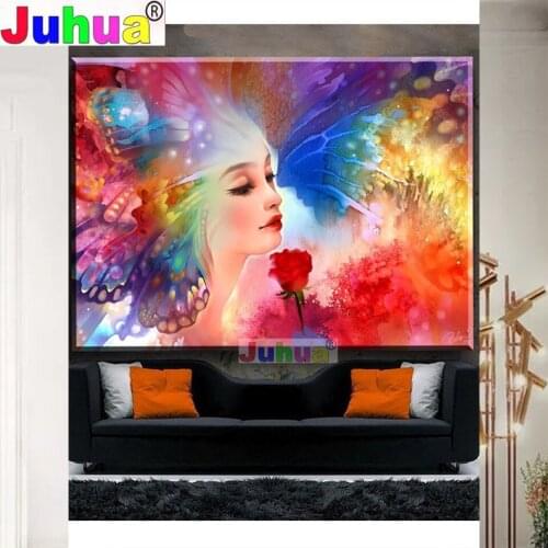 Butterfly fairy 5d Diy Diamond Painting Full square/Round rose girl Drill diamond Embroidery Picture Of Rhinestones Mosaic