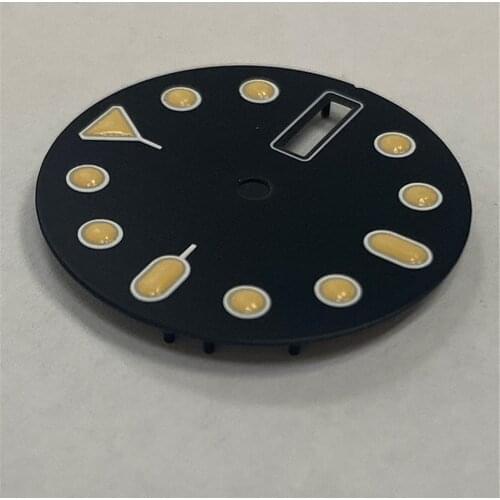 Replacement 28.5MM Single/Dual Calendar Watch Dial Green Luminous Watch Dial for NH35A/NH36/4R36 Watch Movement