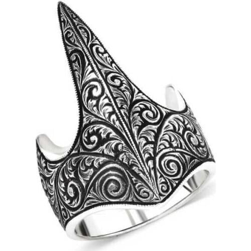 Tevuli 925 Sterling Silver Handmade Archer Thumb Ring in Traditional ring