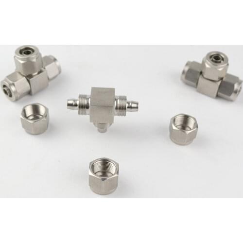 Tee 3 Ways 6/8/10/12mm OD PU Tube Air Pneumatic Quick Coupler Fast Twist Hose Stainless 304 Connector