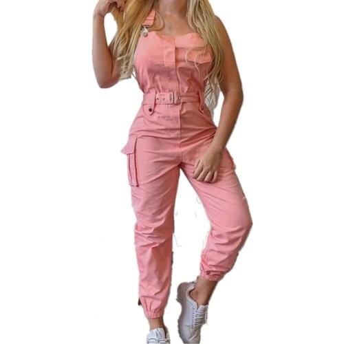 Plus Size Jumpsuit Office Lady Sleeveless Halter Polyester Casual Backless Sexy Slim Women Romper Pant Sets Plus Size