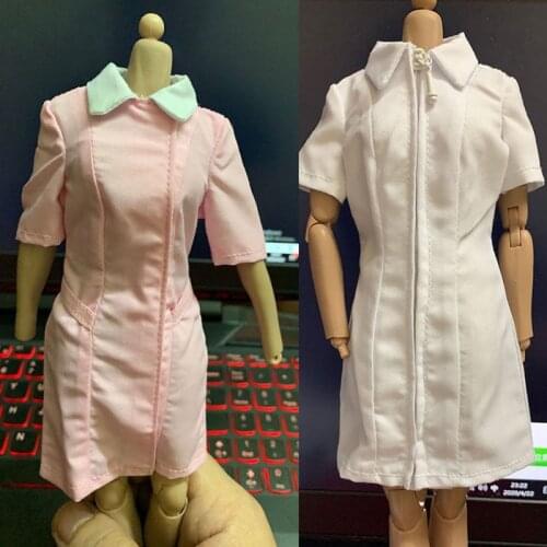 1/6 Female Figure Pink White Nurse Uniform Costume Accessories Fit 12'' Action Figure Model