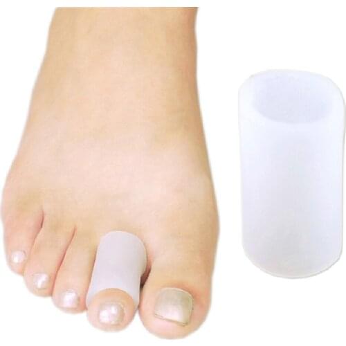 1 Pair Protective Gel Toe Tube Caps Separators Protectors for Blisters Corns S White Foot Care Finger Corrector adjuster