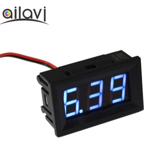 1Pcs DIY Mini Voltmeter Tester Digital Voltage Test Battery DC 4.5-30V 2 Wires for Auto Car Blue LED Display Gauge