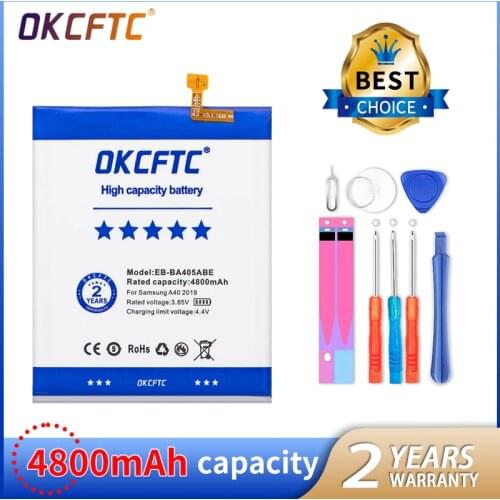 100% Original OKCFTC 4800mAh EB-BA405ABE Battery For SAMSUNG Galaxy A40 2019 SM-A405FM/DS SM-A405FN/DS GH82-19582A