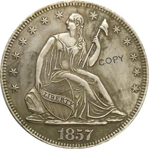 1857 United States Half Dollar Cupronickel Plated Silver Collectibles Copy Coin